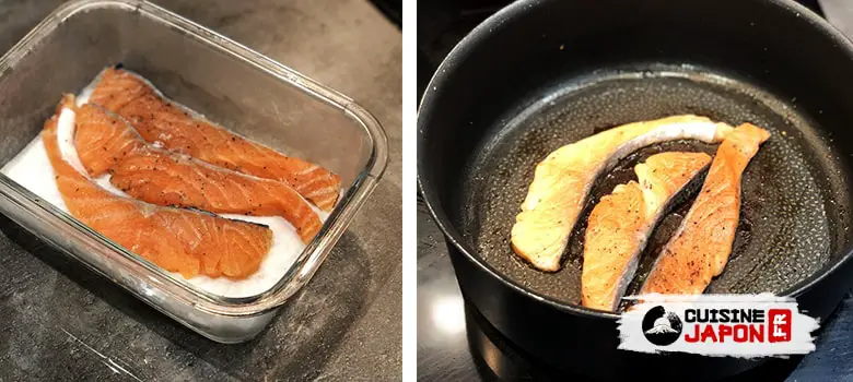 recette saumon japonais salé shiozake étape cuisson