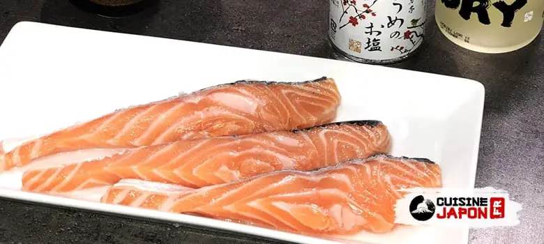 recette saumon japonais salé shiozake étape découpe