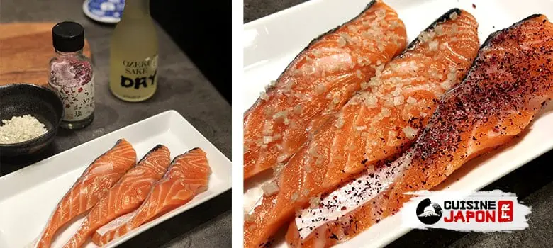 recette saumon japonais salé shiozake étape sel