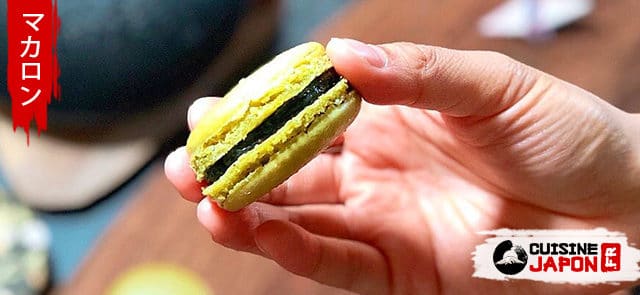 recette macaron matcha thé vert sésame noir