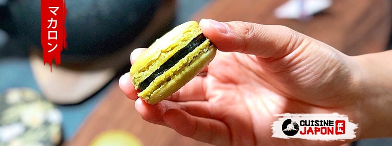 recette macaron matcha thé vert sésame noir