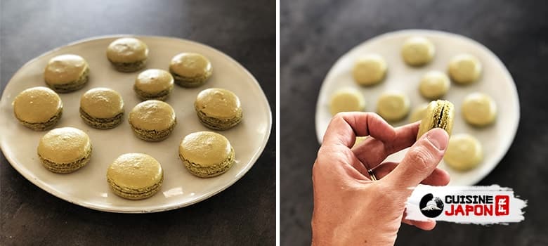 recette macaron matcha thé vert sésame noir étape 5