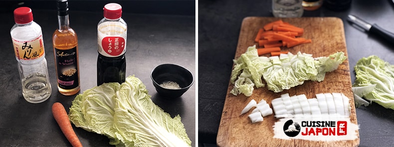 recette tsukemono chou chinois carotte etape1