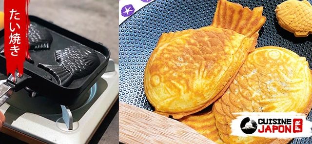 recette taiyaki, gaufre en forme de poisson. Pâtisserie japonaise