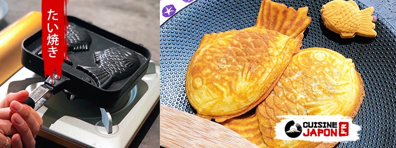 recette taiyaki, gaufre en forme de poisson. Pâtisserie japonaise