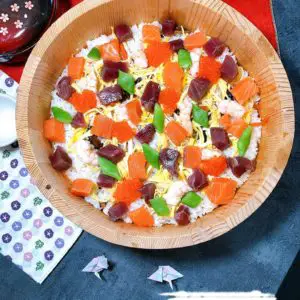Recette chirashi sushi ちらし寿司 aux fruits de mer