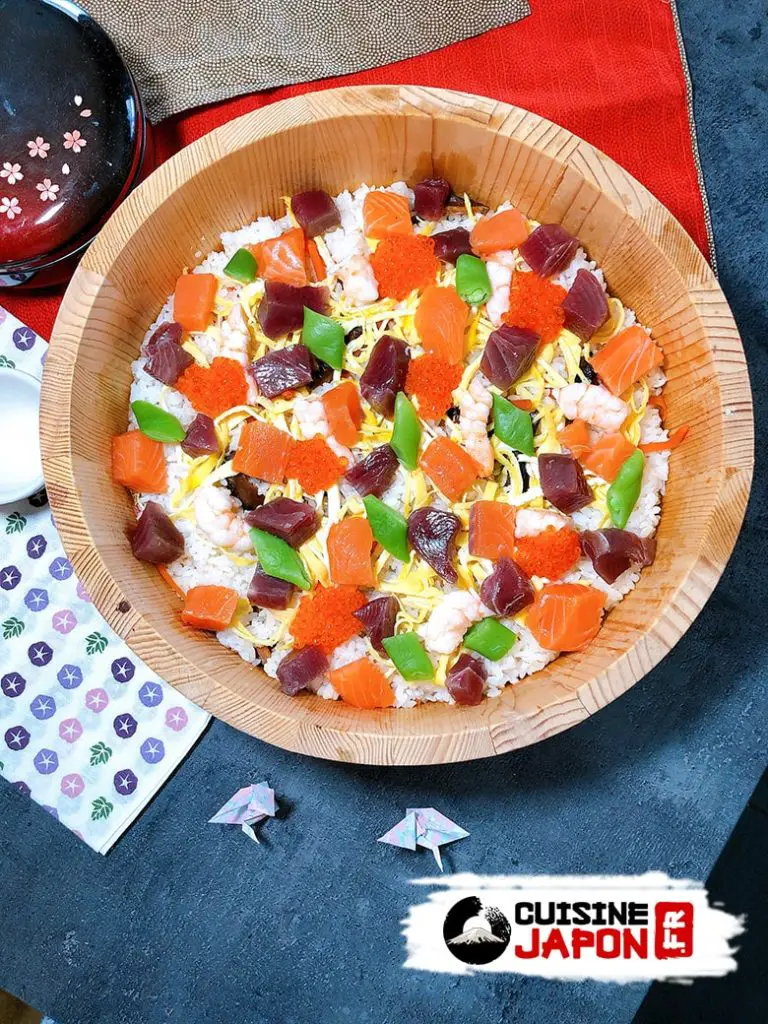 Recette chirashi sushi ちらし寿司 aux fruits de mer
