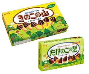 chocolat Kinoko et Takenoko de meiji