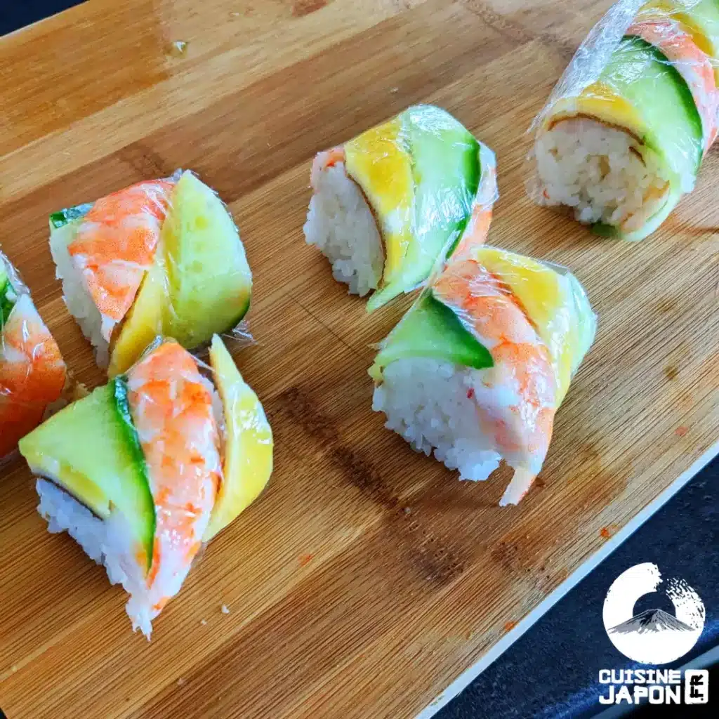 recette japonaise tazuna sushi, bouchée découpe