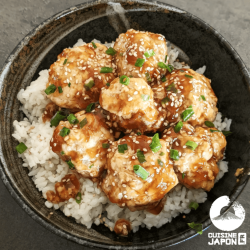 Recette japonaise de boulettes de poulet et tofu • Cuisine Japon