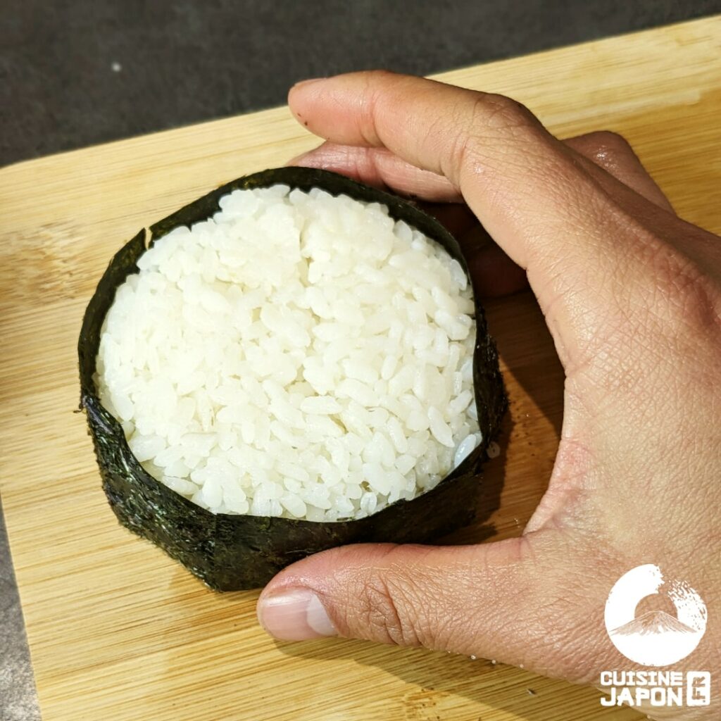 comment faire des onigiri etape nori galette