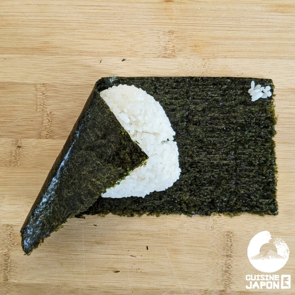 pliage nori onigiri etape 2 rectangle