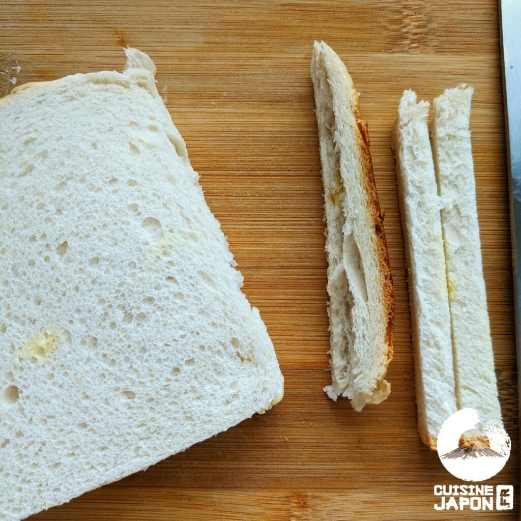 Recette japonaise tamago sando, sandwich aux œufs - croute