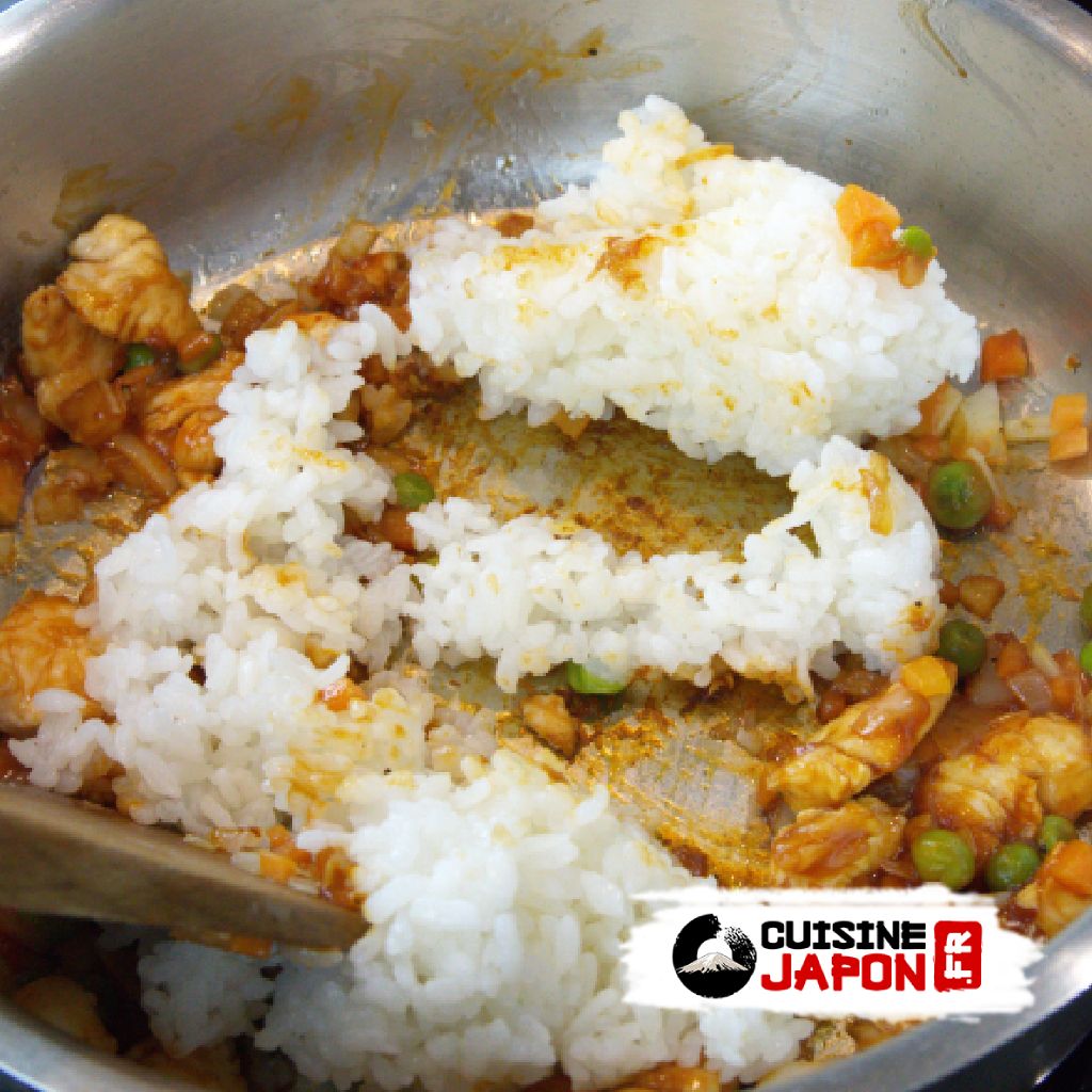 Recette japonaise omurice en forme de carpe pour kodomonohi